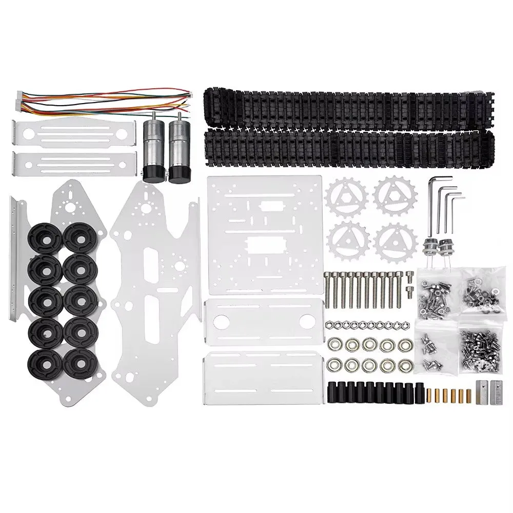 2WD Export Quality tank chassis smart car crawler robot Chassis Silver Color DIY