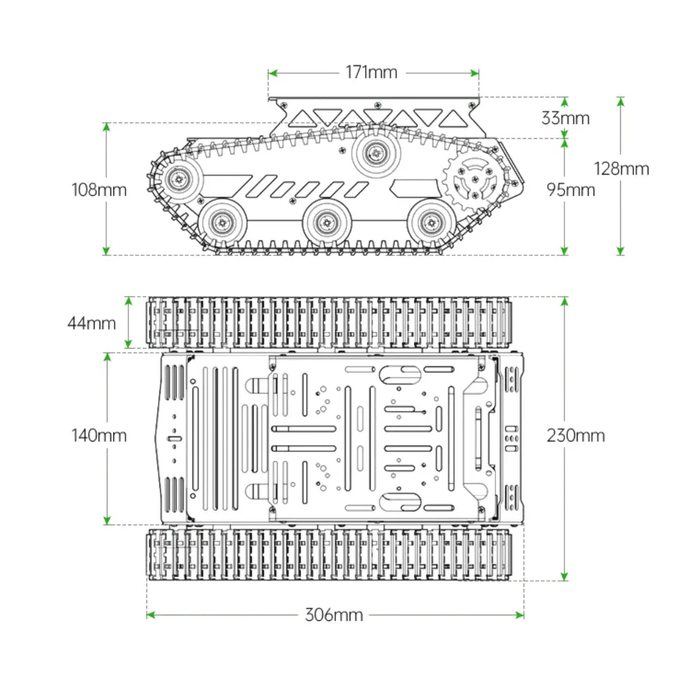 2WD Export Quality tank chassis smart car crawler robot Chassis Silver Color DIY