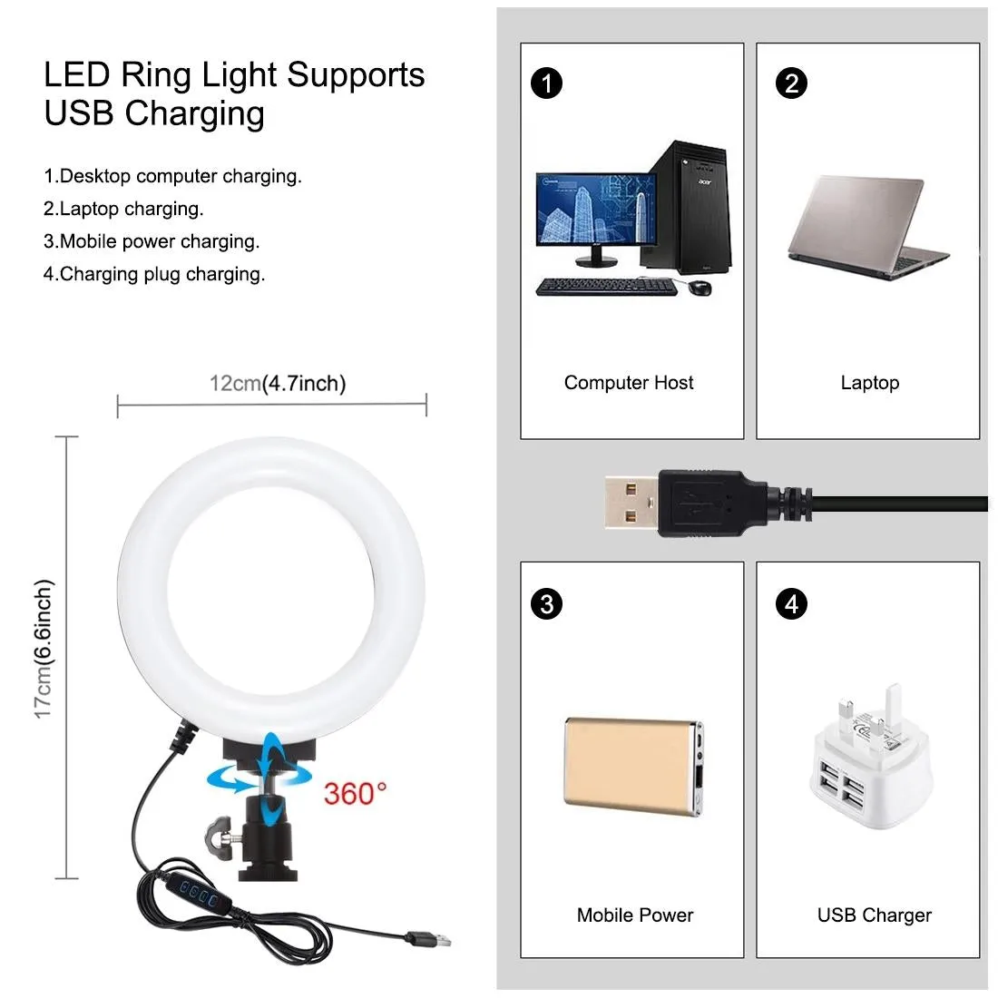 3-in-1 Vlogging Kit with Smartphone Rig, Microphone & LED Ring Light | Blue