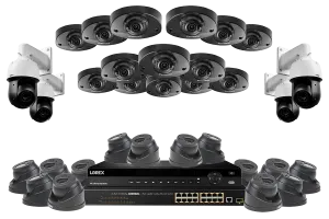 32 Channel NVR Security System with Fourteen 2K Audio, Fourteen 4K Zoom Lens Dome and Four 2K PTZ with 12&times; Optical Zoom