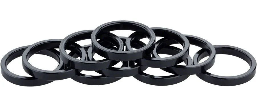 Alloy Headset Spacer, Diameter: 1-1/8", Height: 5mm, Black, 10 Pack