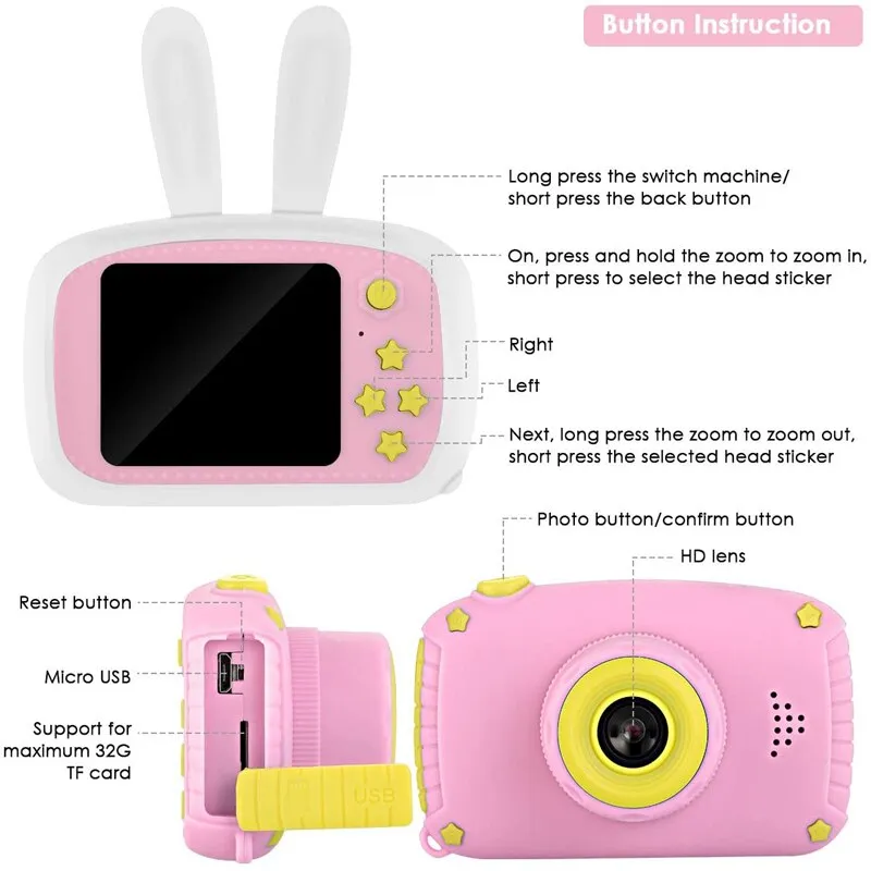 Cartoon Digital Camera Baby Toys Children Creative Educational Toy Photography Training Accessories Birthday Gifts Baby Products