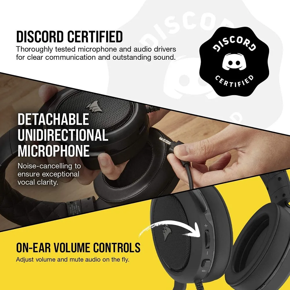 Corsair Headset HS50 Pro Stereo Gaming Headset for Playstation 4 and Mobile - Carbon