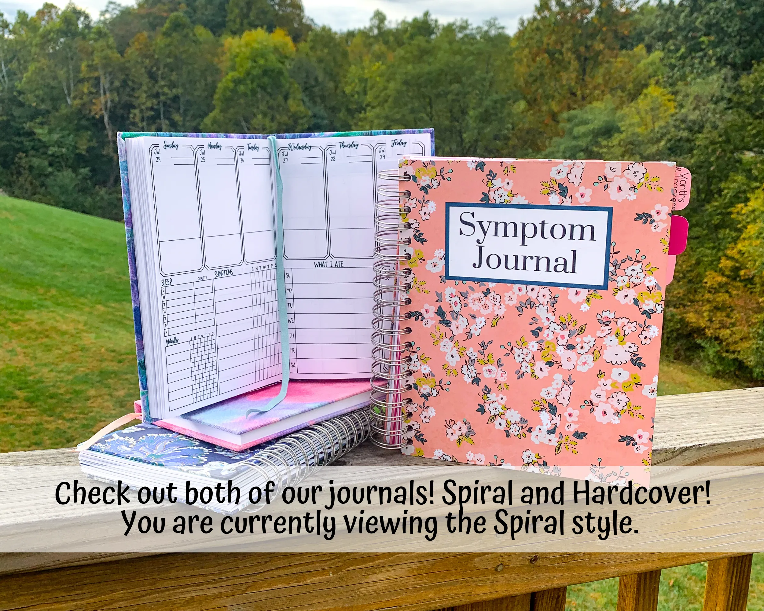 Dated Spiral Symptom Journal, 6 Month Daily Chronic Illness Pain Diary Log for Spoonies, Customizable