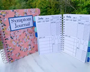 Dated Spiral Symptom Journal, 6 Month Daily Chronic Illness Pain Diary Log for Spoonies, Customizable