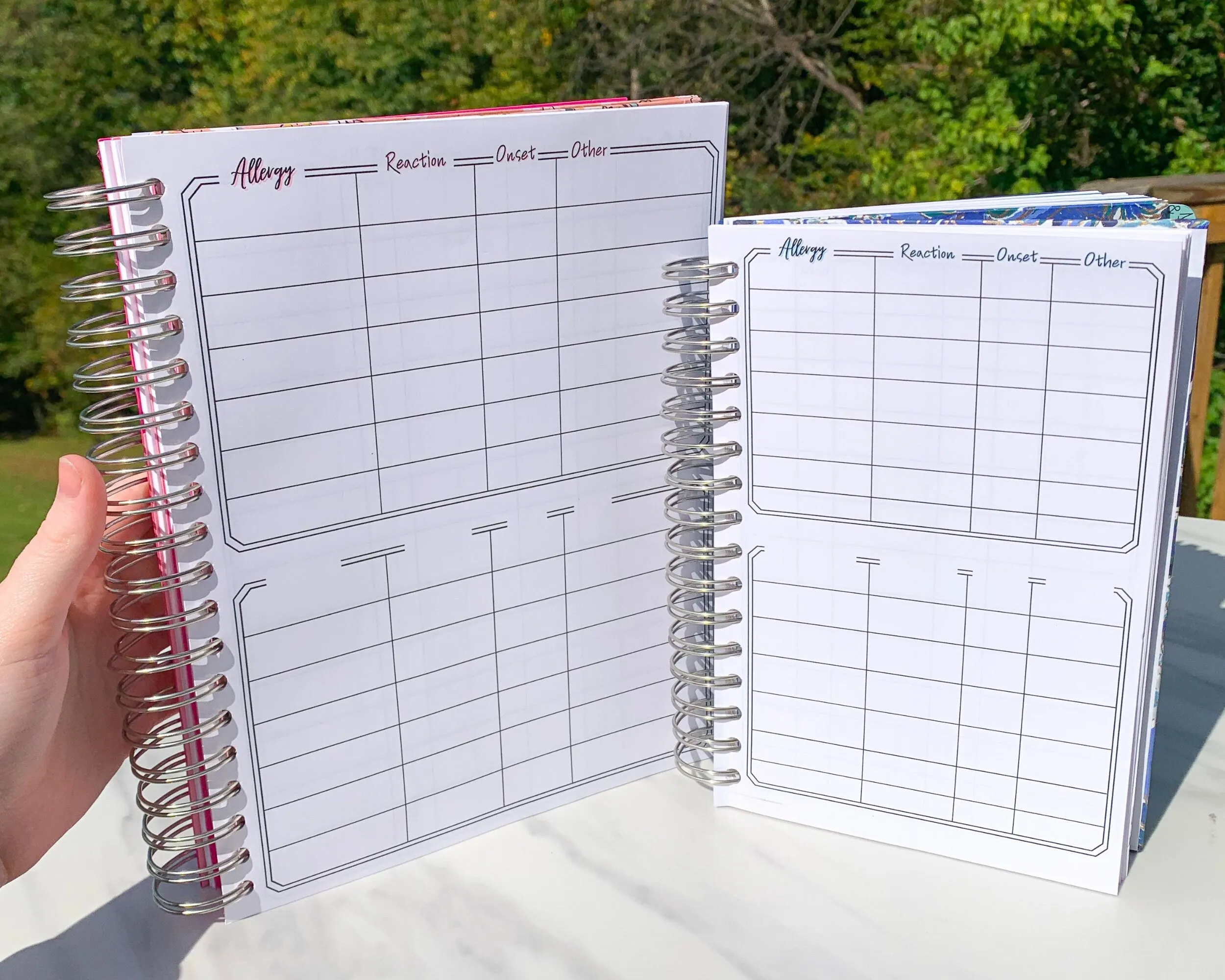 Dated Spiral Symptom Journal, 6 Month Daily Chronic Illness Pain Diary Log for Spoonies, Customizable