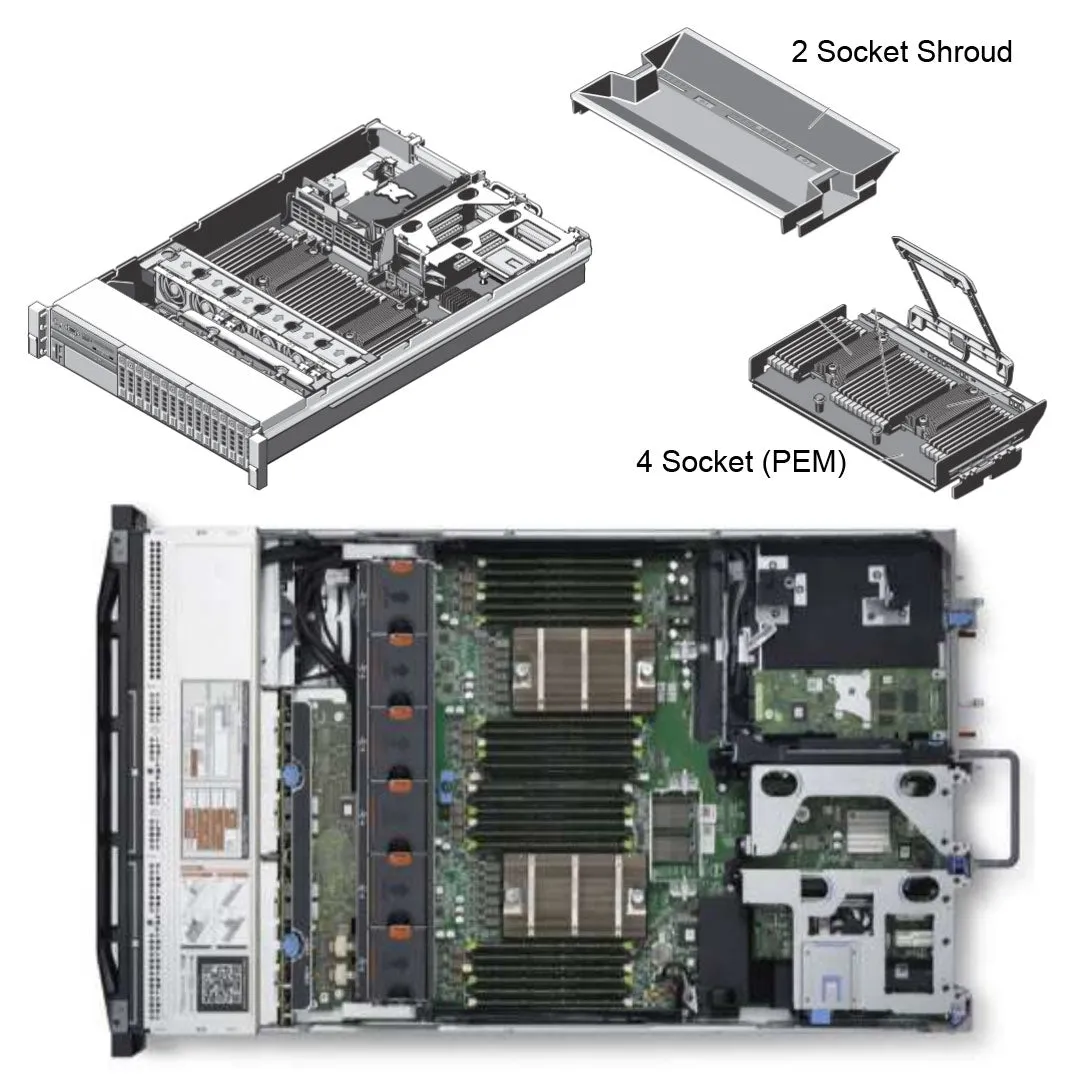Dell PowerEdge R820 Rack Server Chassis (8x2.5"   4x Express Flash PCIe SSDs)