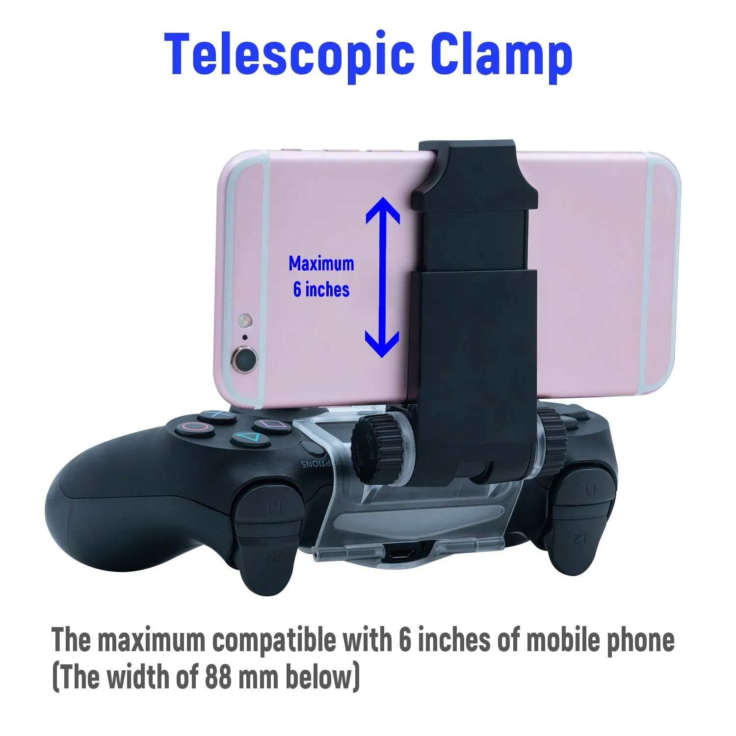 DOBE Mobile Phones Smartphone Clip Clamp Mount for PS4 Controller Wireless for Dualshock 4 for Playstation Controller Black (TP4-016)