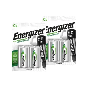 Energizer C Size 2500mAh Recharge Power Plus Batteries - Pack of 4