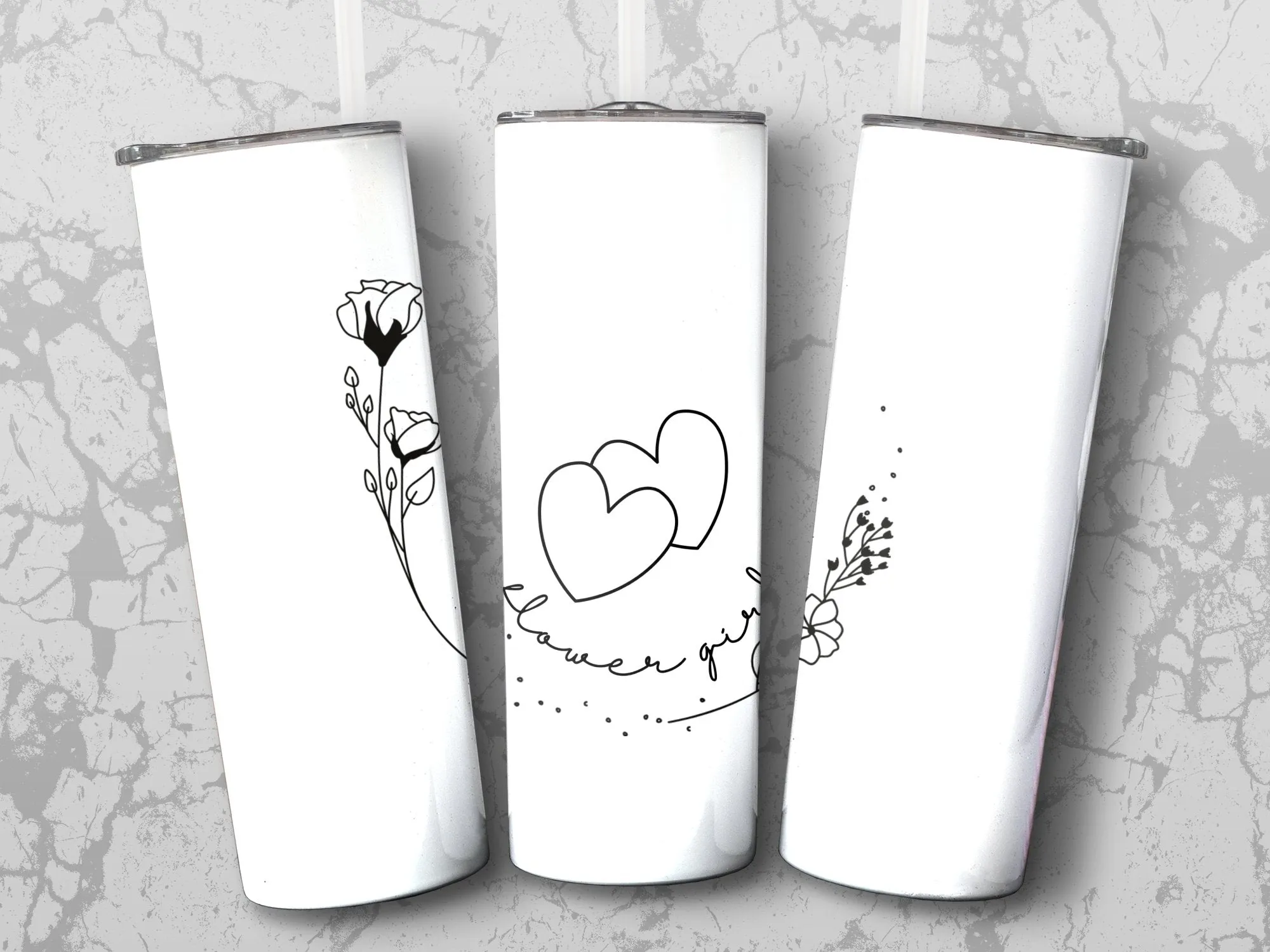 Flower Girl Hearts Design for Sublimation Printing Digital