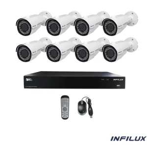 Infilux 8-Channel 4MP Surveillance Kit with 3.6mm Bullet IP Cameras