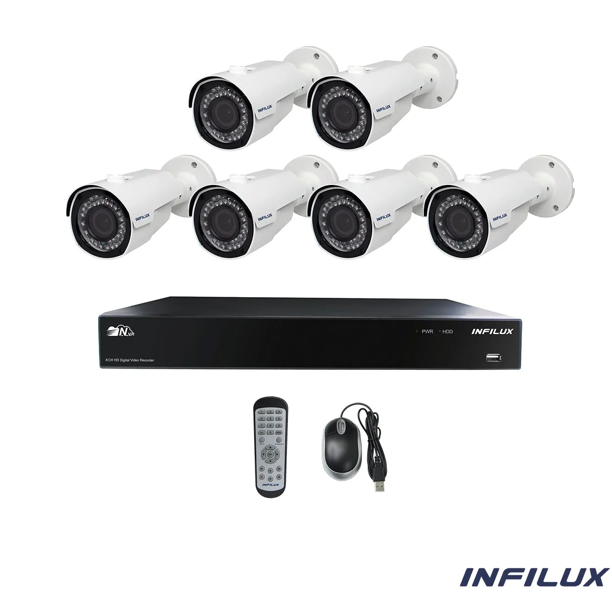 Infilux 8-Channel 4MP Surveillance Kit with 3.6mm Bullet IP Cameras