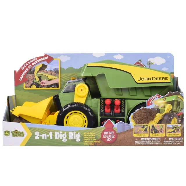 John Deere 2-in-1 Dig Rig with Lights, Sounds & Motor