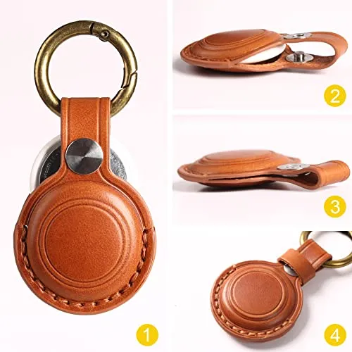 KEEPXYZ Genuine Leather Airtag Holder Suitable for Apple Airtag