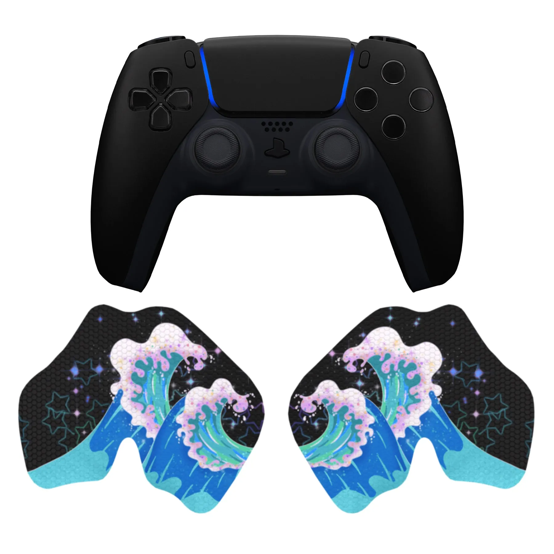 PlayVital Shimmering Waves Anti-Skid Sweat-Absorbent Controller Grip for PS5 Controller - PFPJ106