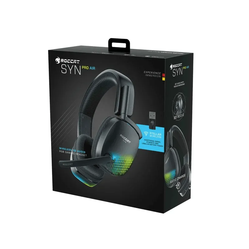 Roccat Syn Pro Air Wireless RGB Gaming Headset Headphones Microphone