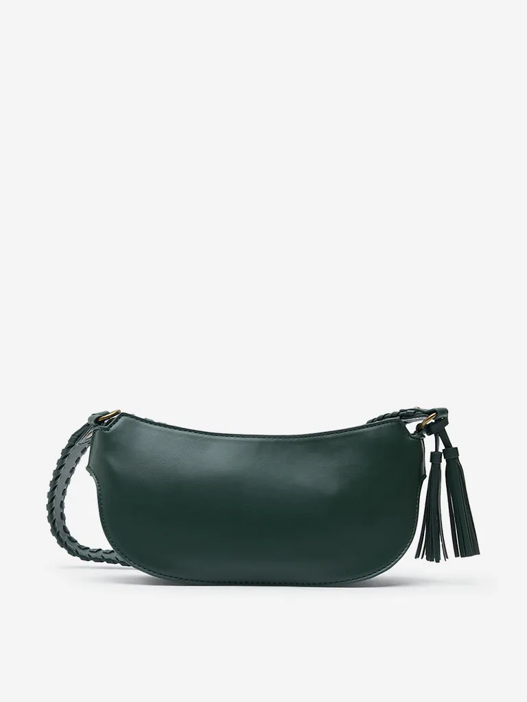 Women Accessories Green Seam-Detailed Shoulder Bag