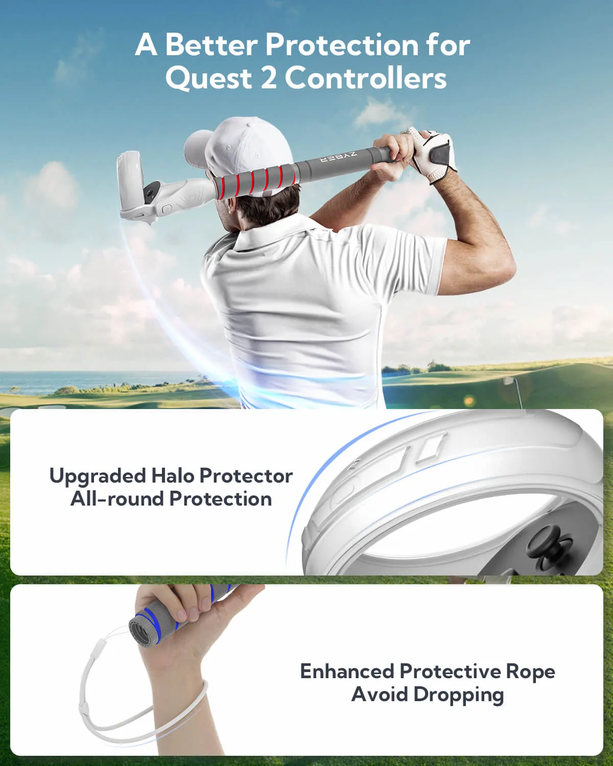 ZyberVR Quest 2 Multipurpose 3-in-1 Sticks